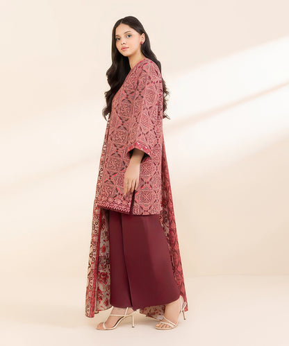 3 Piece - Embroidered Light Khaddar Suit