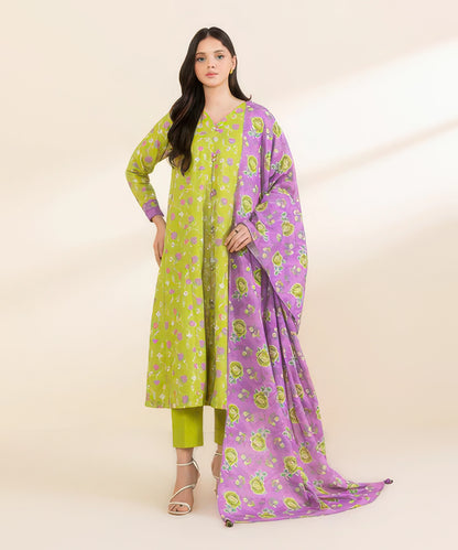 3 Piece - Printed Light Khaddar Suit