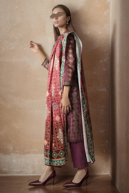 Unstitched Printed Lawn 3 Piece