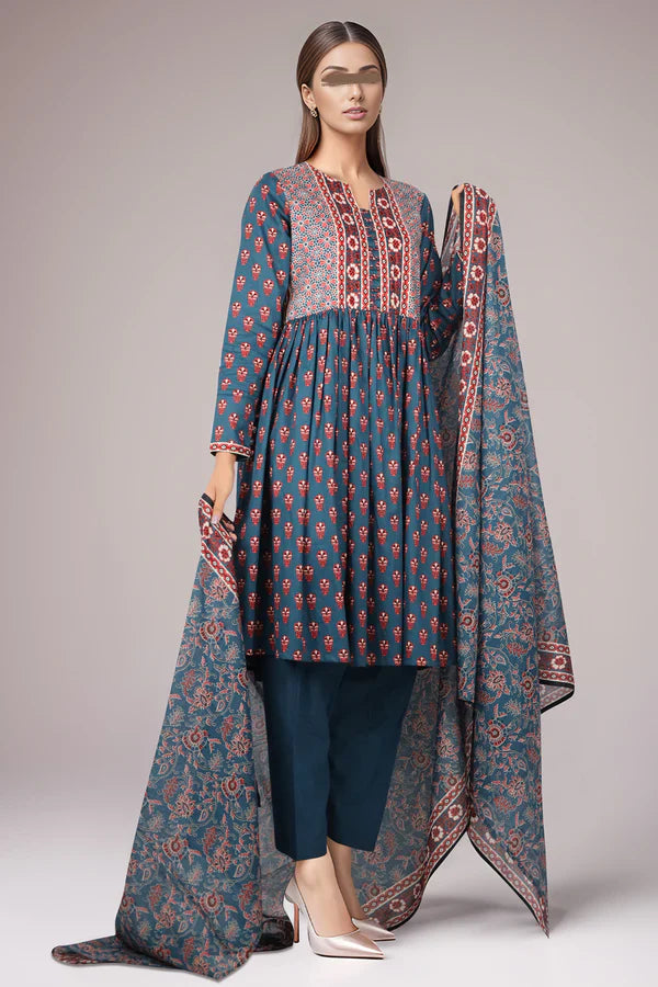 Unstitched Printed Lawn 3 Piece