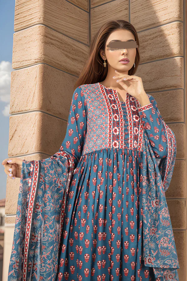 Unstitched Printed Lawn 3 Piece