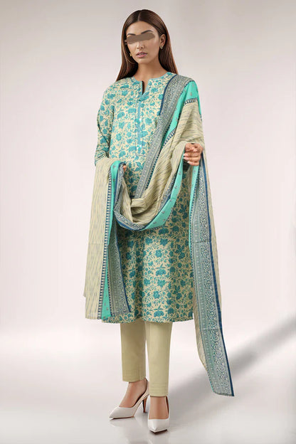 Unstitched Printed Lawn 3 Piece