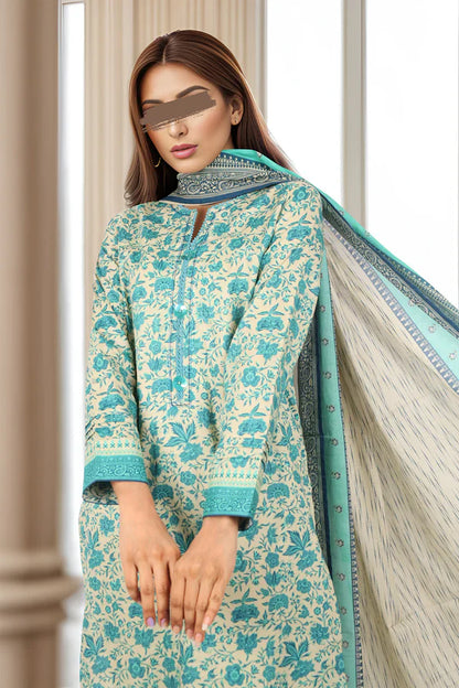 Unstitched Printed Lawn 3 Piece