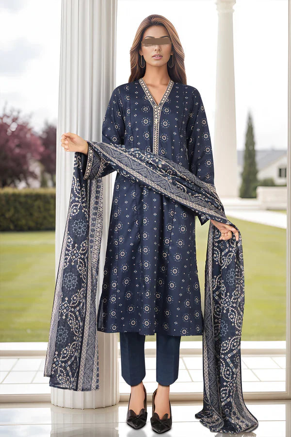 Unstitched Printed Lawn 3 Piece