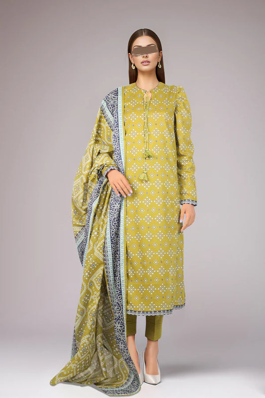 Unstitched Printed Lawn 3 Piece