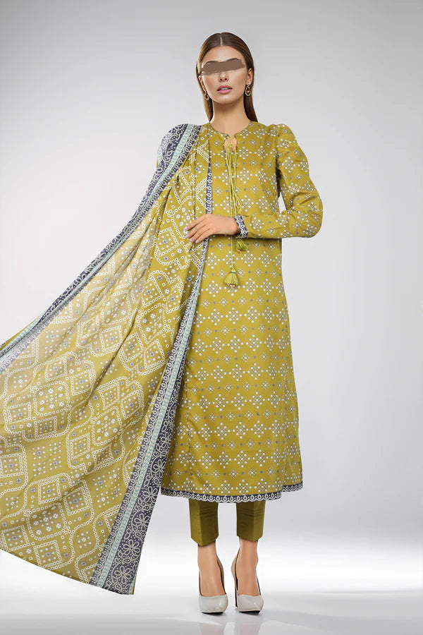 Unstitched Printed Lawn 3 Piece