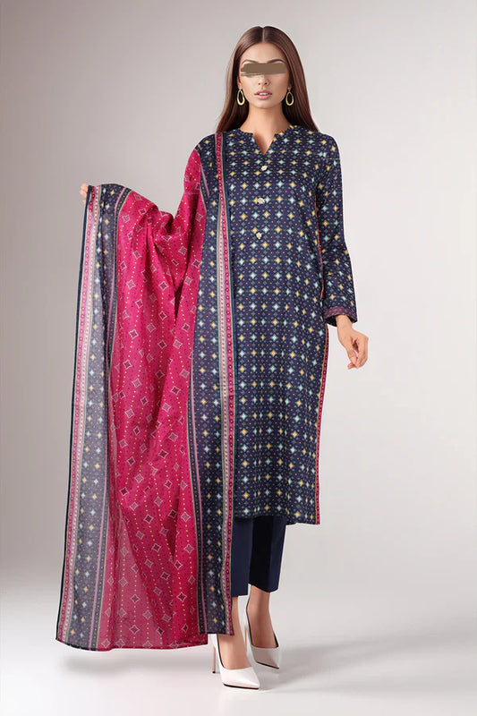 Unstitched Printed Lawn 3 Piece