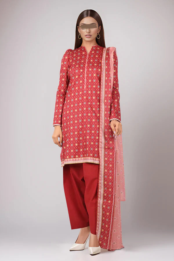 Unstitched Printed Lawn 3 Piece