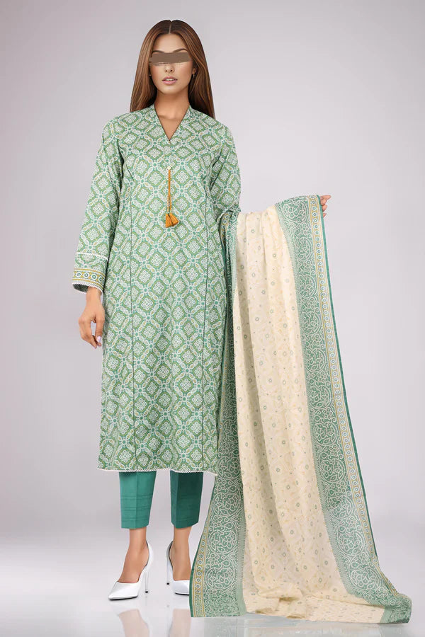 Unstitched Printed Lawn 3 Piece