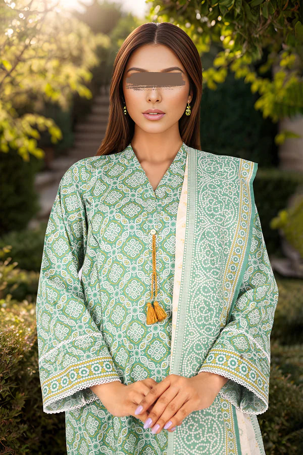 Unstitched Printed Lawn 3 Piece