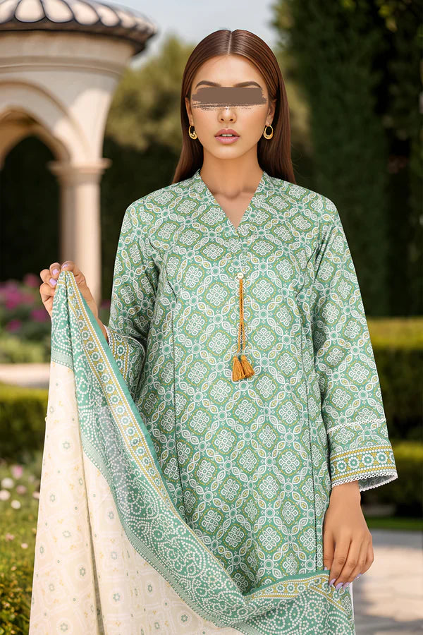 Unstitched Printed Lawn 3 Piece