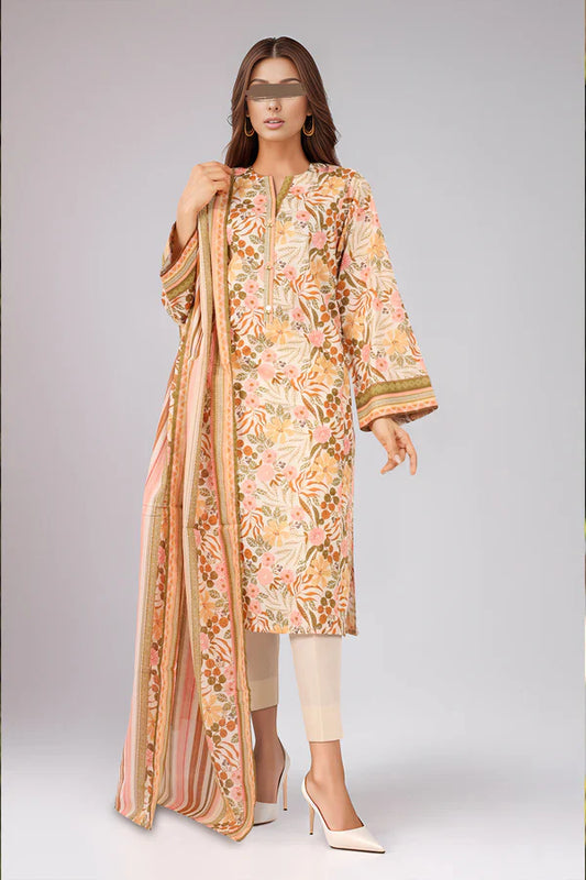 Unstitched Printed Lawn 3 Piece