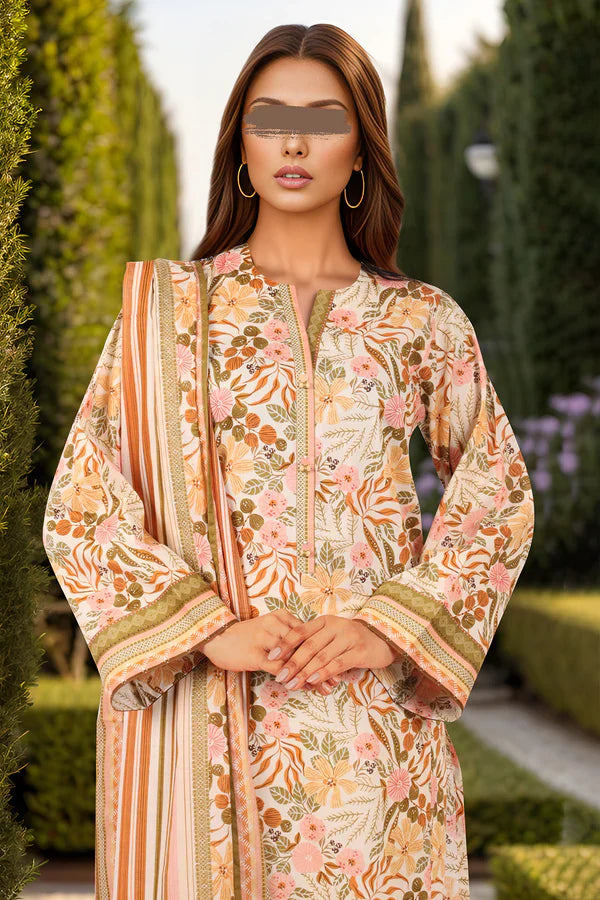 Unstitched Printed Lawn 3 Piece