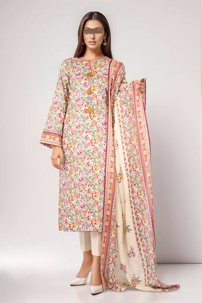 Unstitched Printed Lawn 3 Piece