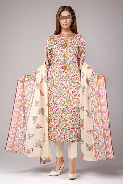 Unstitched Printed Lawn 3 Piece