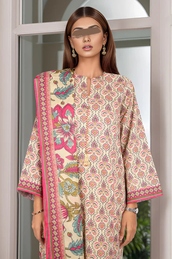 Unstitched Printed Lawn 3 Piece