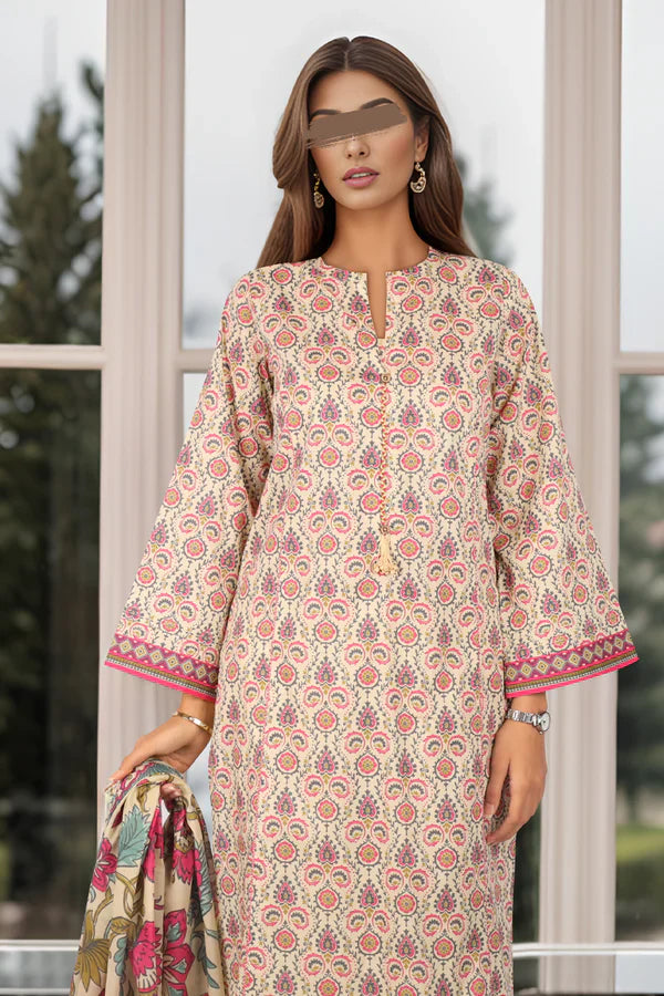 Unstitched Printed Lawn 3 Piece