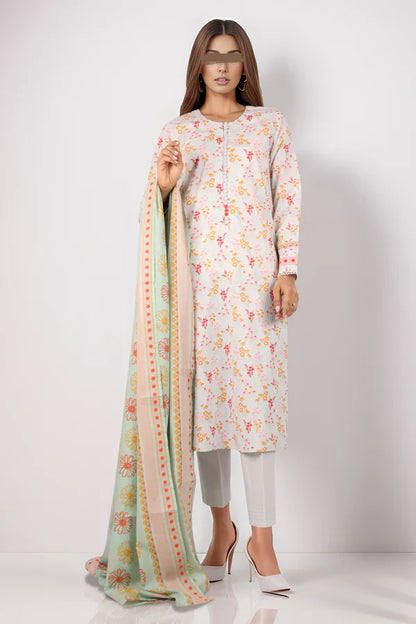 Unstitched Printed Lawn 3 Piece