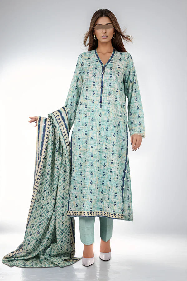 Unstitched Printed Lawn 3 Piece