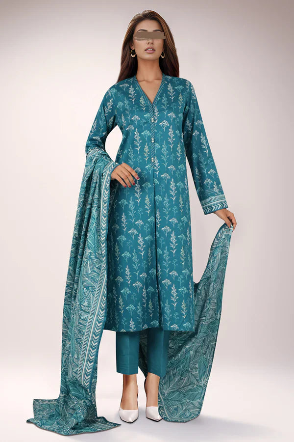 Unstitched Printed Lawn 3 Piece