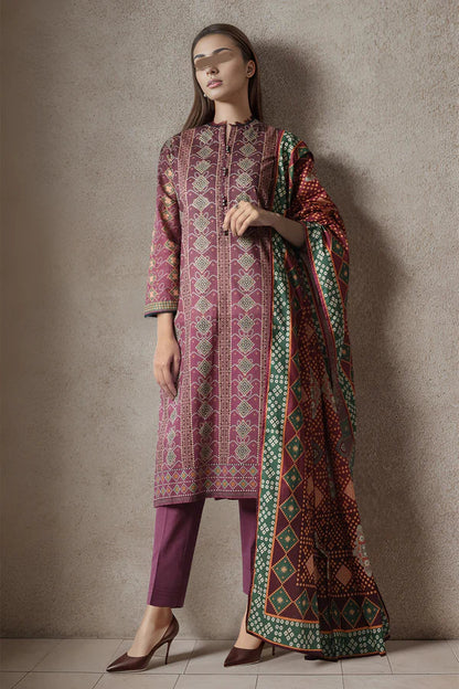 Unstitched Printed Lawn 3 Piece