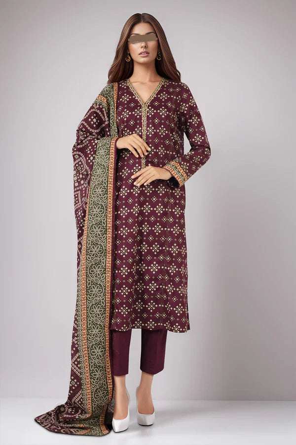 Unstitched Printed Lawn 3 Piece