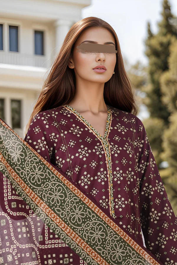 Unstitched Printed Lawn 3 Piece