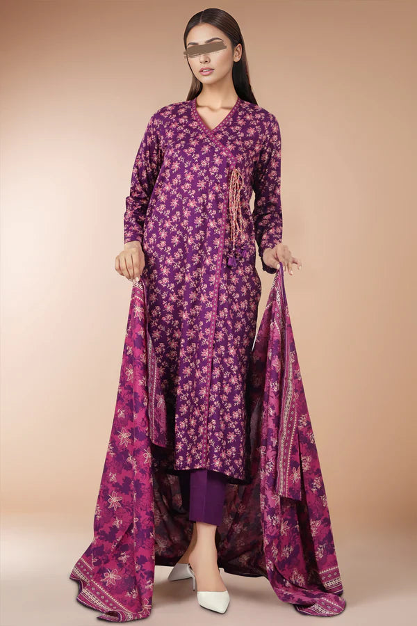 Unstitched Printed Lawn 3 Piece